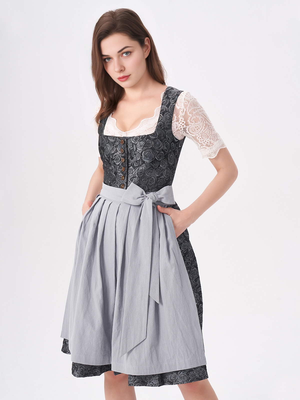 Dirndl Bluse in Blau