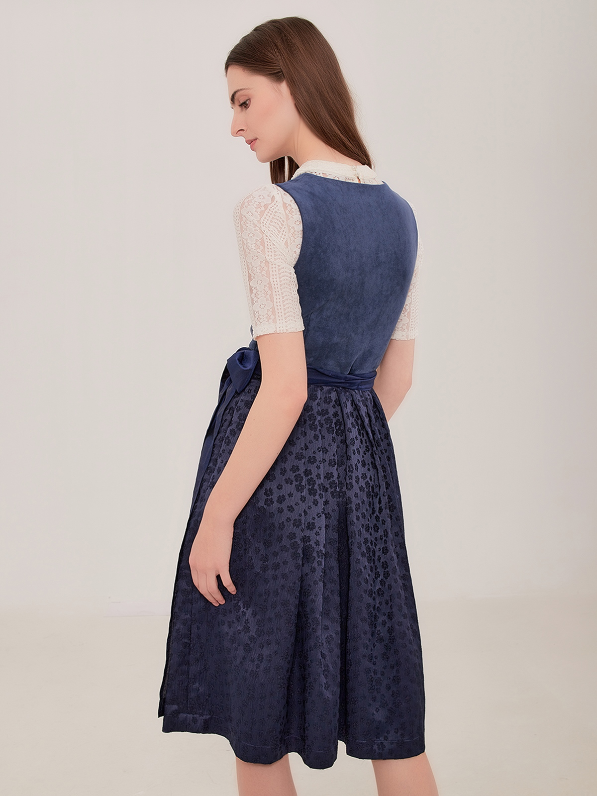 Elegante Samt Bluse in Blau