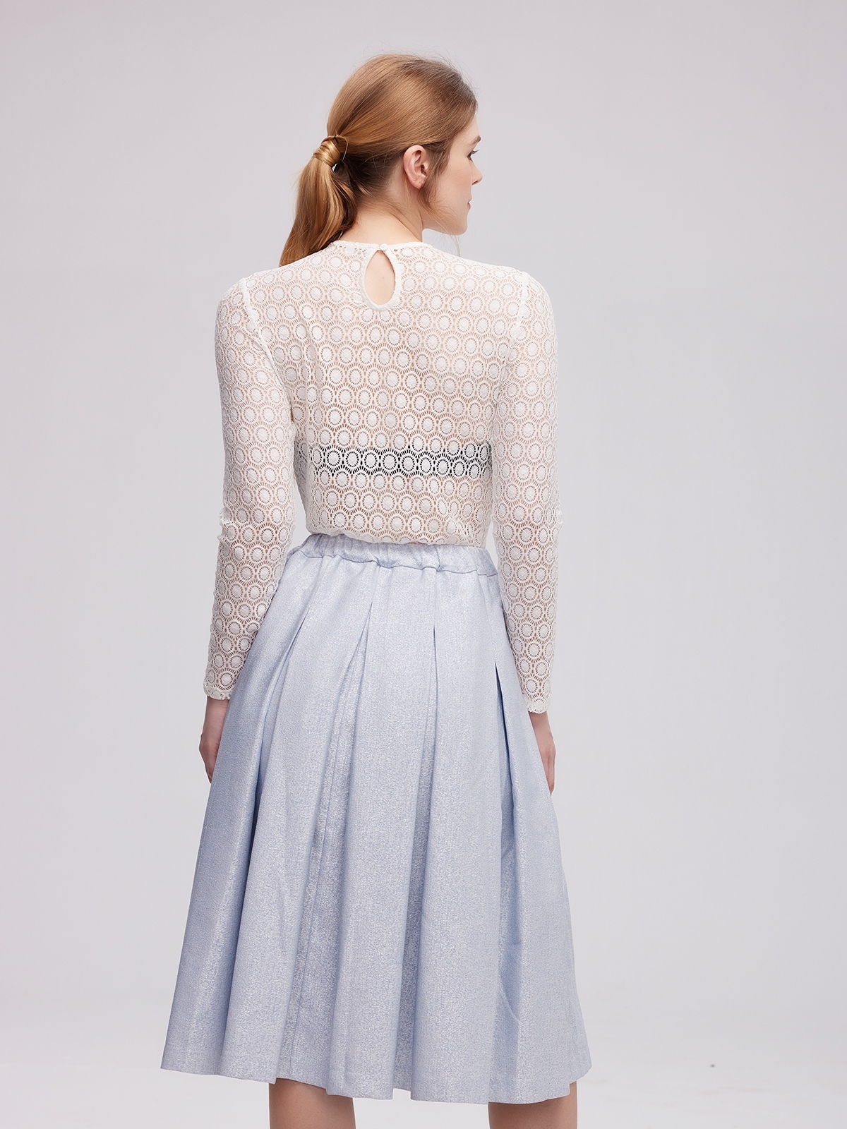 Langärmlige Dirndlbluse in Blau